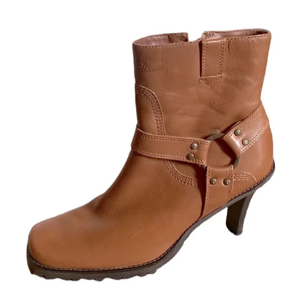 Title
Harley-Davidson Tan Leather Heeled Ankle Boots | Size 10